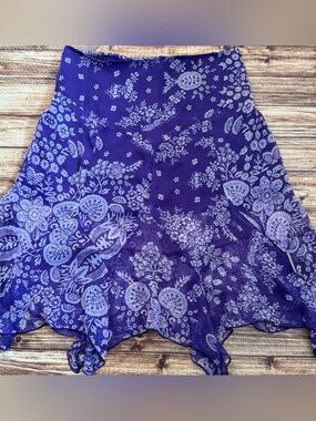 RAGA Purple Floral Asymmetrical Skirt